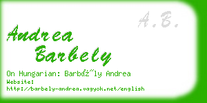 andrea barbely business card